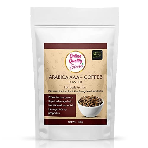 Online Quality Store Arabica A+++ Raw Coffee Powder Body Scrub, 100 g |Tan Removal |Coffee Powder for Skin & Hair| Paraben & SLS Free |coffee powder for face whitening (100g, Pack of 1)