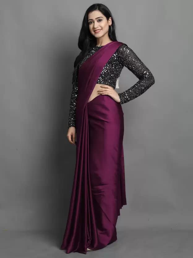 Regolith Designer Sarees for Women 's  Georgette ready to wear sarees for women With Fancy Saree Blouse Piece