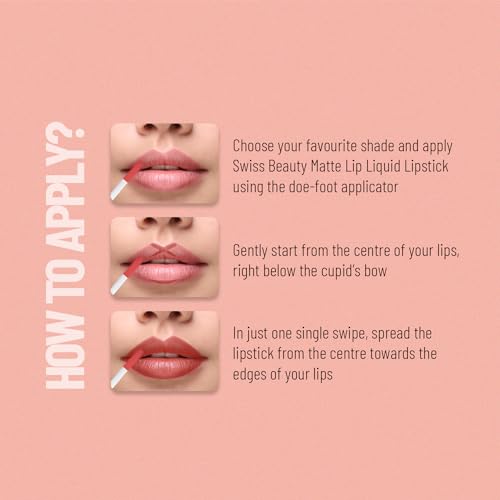 Swiss Beauty Ultra Smooth Matte Lip Liquid Lipstick, Smooth Lip Color, Weightless Finish, Silky Matte Finish, Shade- Big Berry, 6ml