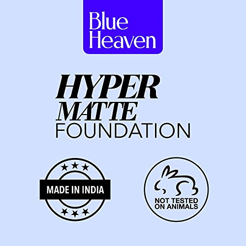 Blue Heaven Hyper Matte Foundation for Face Makeup with SPF 25 PA++, Matte Finish, Light Weight Formula, Medium Coverage for All types of Skin, Cream 301-Honey, 30ml