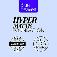 Blue Heaven Hyper Matte Foundation for Face Makeup with SPF 25 PA++, Matte Finish, Light Weight Formula, Medium Coverage for All types of Skin, Cream 301-Honey, 30ml