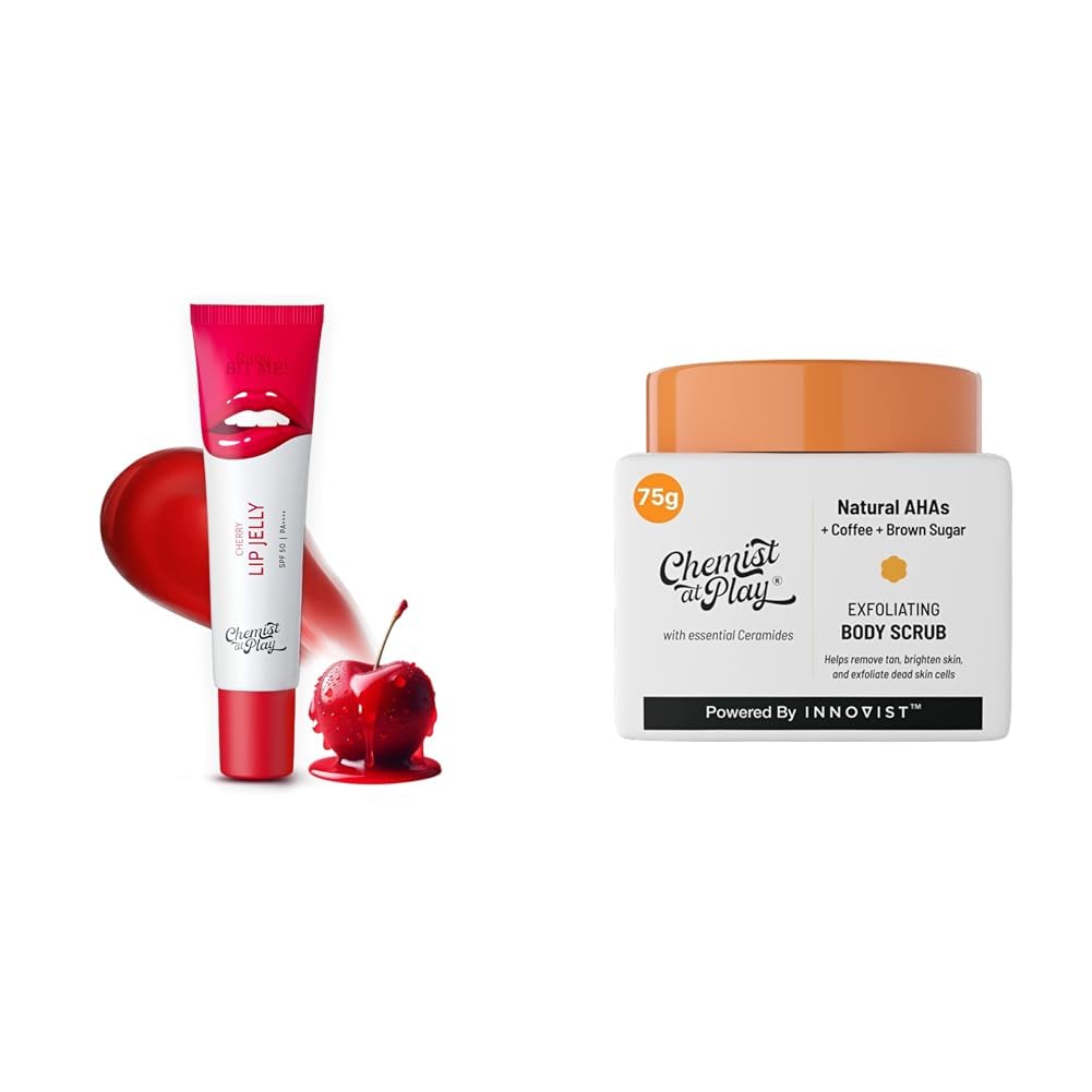 Chemist At PlayCherry Tinted Lip Balm Exfoliating Body Scrub For Removing Tan & Dead Skin Cells For Men & Women | 75g