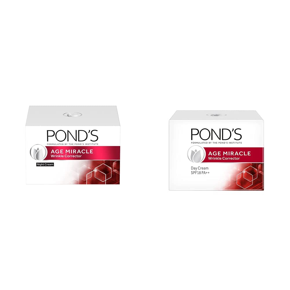 POND's Age Miracle Wrinkle Corrector Night Cream, 50g And SPF 18 PA++ Day Cream 35 g