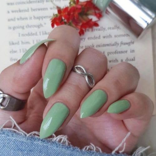Debelle Gel Nail Polish Fleur Pistachio (Turquoise Mint Green Nail Paint)|Non Uv - Gel Glossy Finish |Chip Resistant | Seaweed Enriched Formula| Long Lasting|Cruelty And Toxic Free| 8Ml