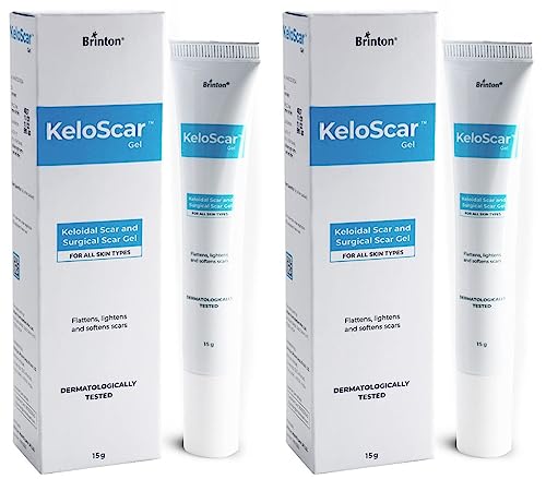 Brinton Keloscar Gel | Surgical Scar Gel for All Skin Types Stimulates Skin Regeneration (15 g) x Pack of 2