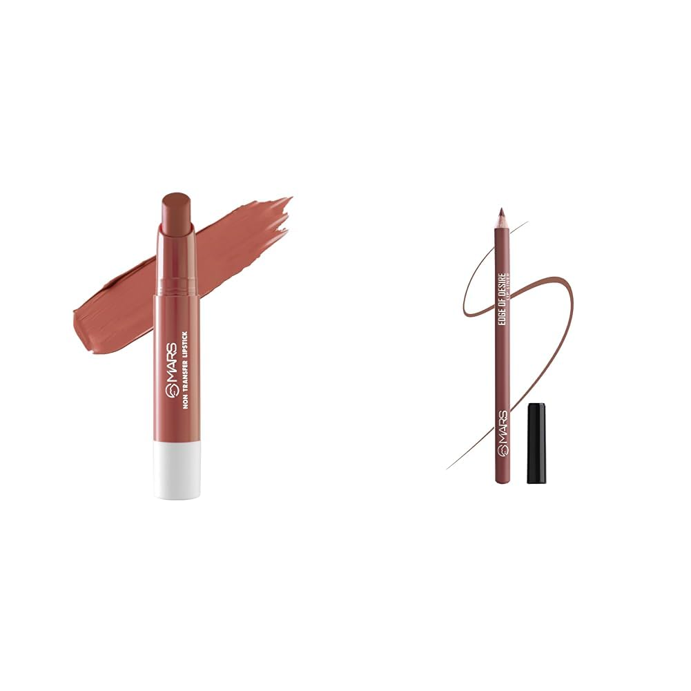 MARS Matte Super Stay Lipstick Waterproof Lipstick for Women (2.6 gm) (10-ROYALTY) Matte Lip Liner | One Swipe Smooth Application | Long Lasting Lip Pencil (1.4gm) (11-SPICED CRANBERRY)