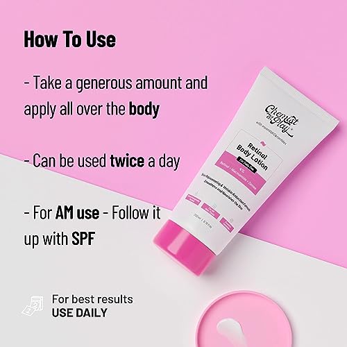 Chemist at Play Anti-Aging Body Lotion with 4% Retinol, Niacinamide & Zemea | Skin Brightening Lotion | Body Lotion for Dry & Oily Skin | Fights Visible Signs Of Aging | Nourshes Skin 200ml