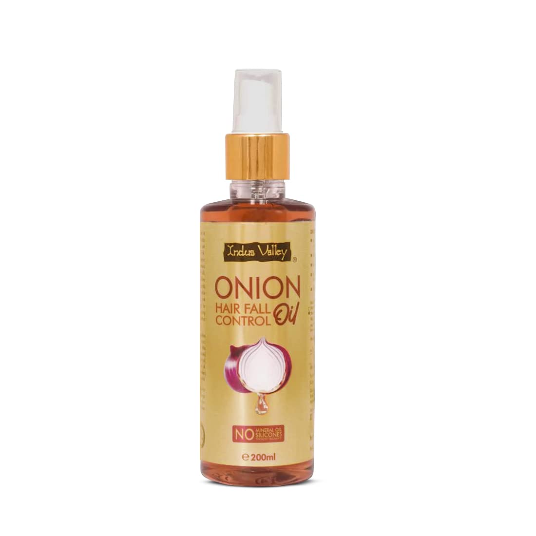 INDUS VALLEY 100% Organic Onion Oil For Hair Fall Control - (200ml)