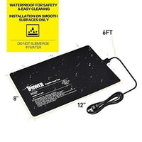 iPower Reptile Heat Pad 4W/8W/16W/24W Under Tank Terrarium Warmer Heating Mat and Digital Thermostat Controller for Turtles Lizards Frogs and Other Small Animals, Multi Sizes 8