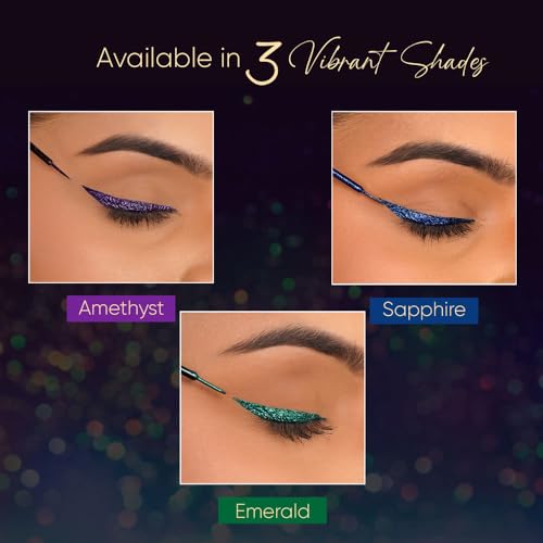 Parul Garg Beauty Hi-Shimmer Liquid Eyeliner – Smudge-Proof, Water-Resistant & Quick-Drying | Long-Wear, Precision Tip & Glitter Finish for Intense Shine | Amethyst Purple | 5ml