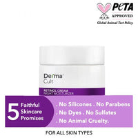 O3+ Derma Cult Retinol Cream Night Moisturizer for Wrinkles and Fine Lines| Anti Ageing Cream | For Men & Women 40 gm