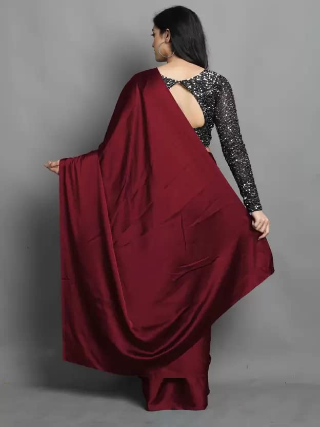 Regolith Designer Sarees for Women 's  Georgette ready to wear sarees for women With Fancy Saree Blouse Piece