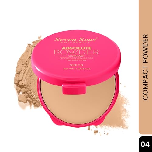 Seven Seas Absolute Compact Powder | Blends Effortlessly | Perfect Coverage | Comfortable Wear | Weightless Texture | Suitable for All Skin Types (04, 16g)
