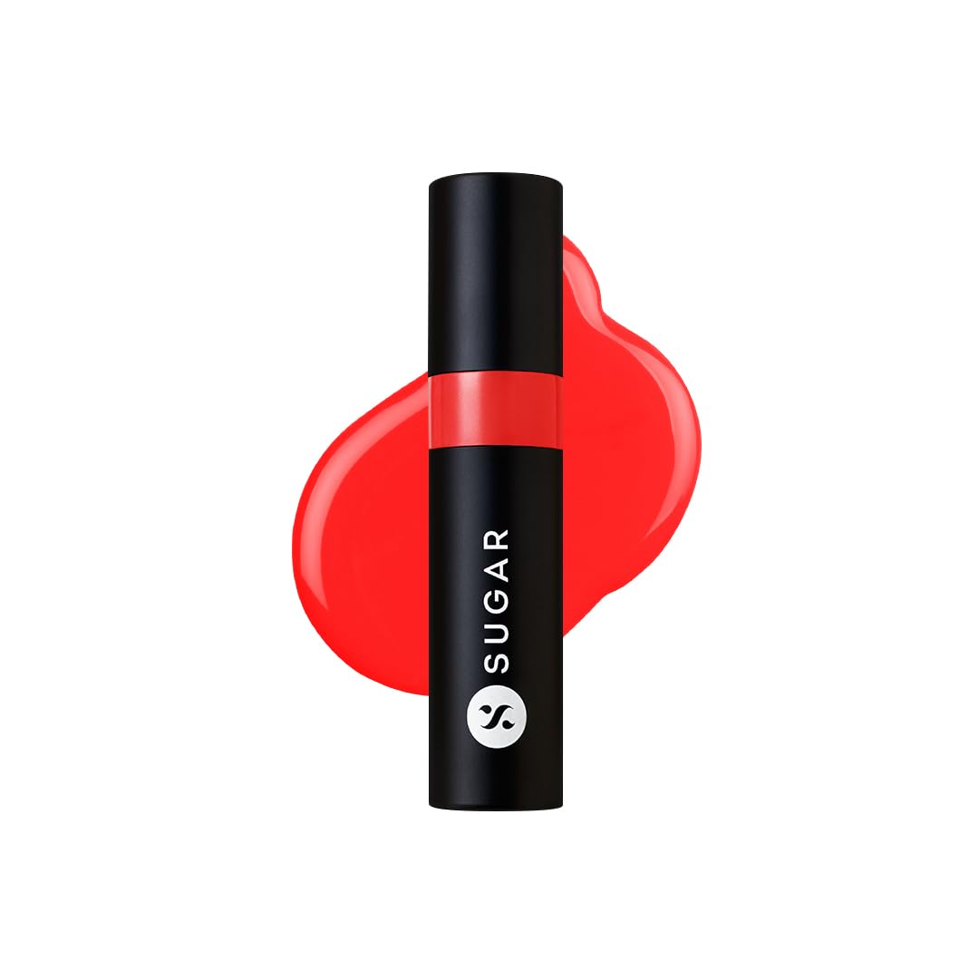 SUGAR Cosmetics Partner In Shine Transferproof Glossy Lipstick | Lasts upto 24hrs | Transferproof & Smudgeproof - 3ml - 10 Tangerine Tuscan
