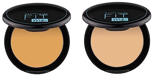 Maybelline New York Matte Compact Powder For All Skin Types 128 Warm Nude, 8G & New York Compact Powder For All Skin Types,230 Natural Buff, 8G, Cream