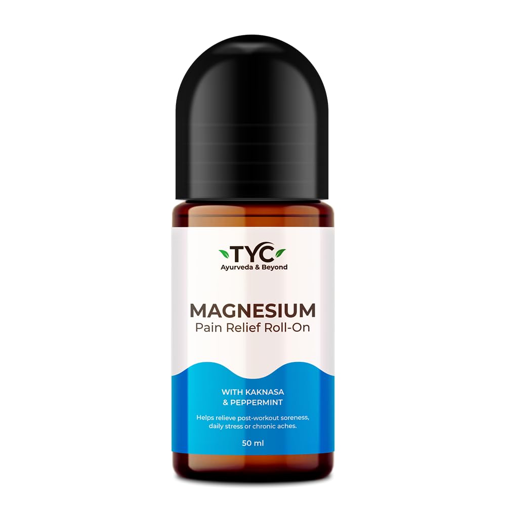 TYC - Trust Your Choice Magnesium Pain Relief Roll-On, Instant Relief for Back, Joint, Knee, Neck Pain, Muscle Stiffness and Sports Injuries with Natural Ingredients, Pack of 1 (50ml)