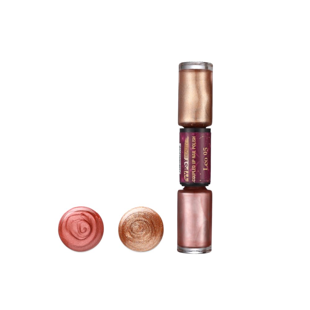 Typsy Beauty 2 In 1 Gel Nail Polish | Pink Gold & Rose Gold | Quick Drying | Glossy Finish | Long Lasting | Chip Resistant |10 ml