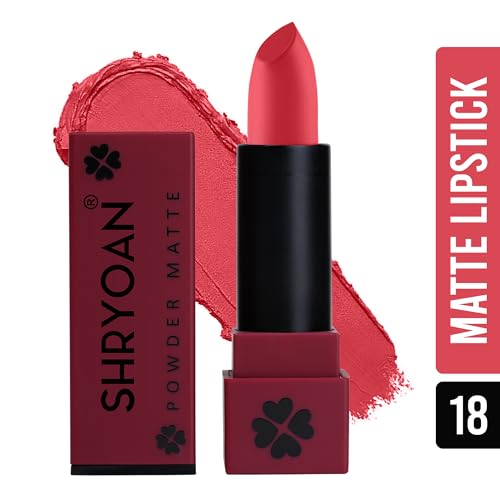 Shryoan Powder Matte Lipstick with Moisturizing and Hydrating Formula | For Every Day Use (3.2g) (Shade-18, Shade-18)