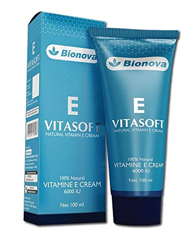 Bionova Vitasoft E Anti-Aging & Skin Brightening Cream with Vitamin E - 100ml | Natural Vitamin E Cream | Helps To Reduce Stretch Marks, Scars, Fine Lines & Wrinkles for Men & Women (Vitasoft Cream)