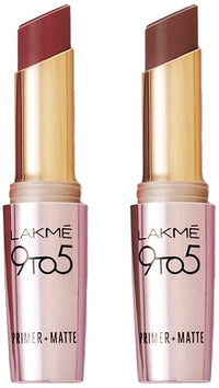 Lakmé 9To5 Primer + Matte Lip Color Brown Walnut 3.6 G & 9To5 Primer + Matte Lip Color Dusty Pink 3.6 G