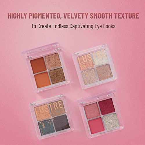 Swiss Beauty Lustre Eyeshadow Palette | 4 Highly Pigmented Shades in Matte & Shine |Long-Lasting | All Skin Types | Shade- Shimmer n shine, 5gm