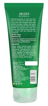 Jovees Herbal Neem Face Wash For Clear Skin with Neem & Tea Tree Ext | Gentle For Oily & Acne-Prone Skin | Controls Oil, Pimples and Dark Spots | Acne Control Cleanser For All Skin Type - 50ml