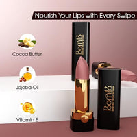 Born16 Moon Duchess Matte Perfection Lipstick – Mystara | Strong Pay-Off, Transfer-Proof with Color Lock Technology | SPF, 24-Hour Moisturization with Vitamin E, 4.2g