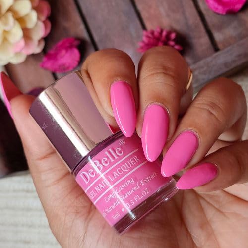 Debelle Gel Nail Polish Strawberry Souffle' (Bubblegum Pink Nail Paint)|Non Uv - Glossy Finish |Chip Resistant | Seaweed Enriched Formula| Long Lasting|Cruelty And Toxic Free| 8Ml