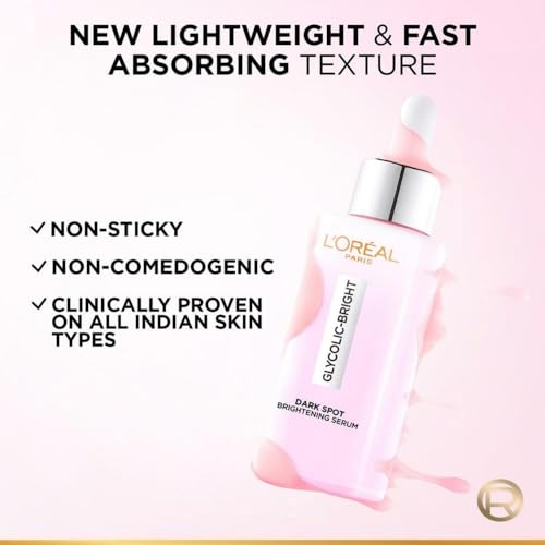 L'Oreal Paris Glycolic Bright 8% [Melasyl + Niacinamide] Face Serum for Brightening Dark Spots 15ml