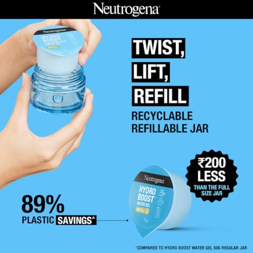 Neutrogena Hydro Boost Hyaluronic Acid Face Moisturizer 50ml | 24 hours long lasting Hydration | Oil free non sticky light water gel fast absorbing| Daily use | All Skin Types | For Men & Women 50g