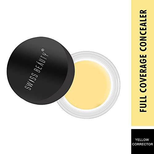 SWISS BEAUTY Full Coverage Matte Creamy Concealer For Combination Skin, Face Makeup, Yellow Corrector, 15Gm, Pack Of 1