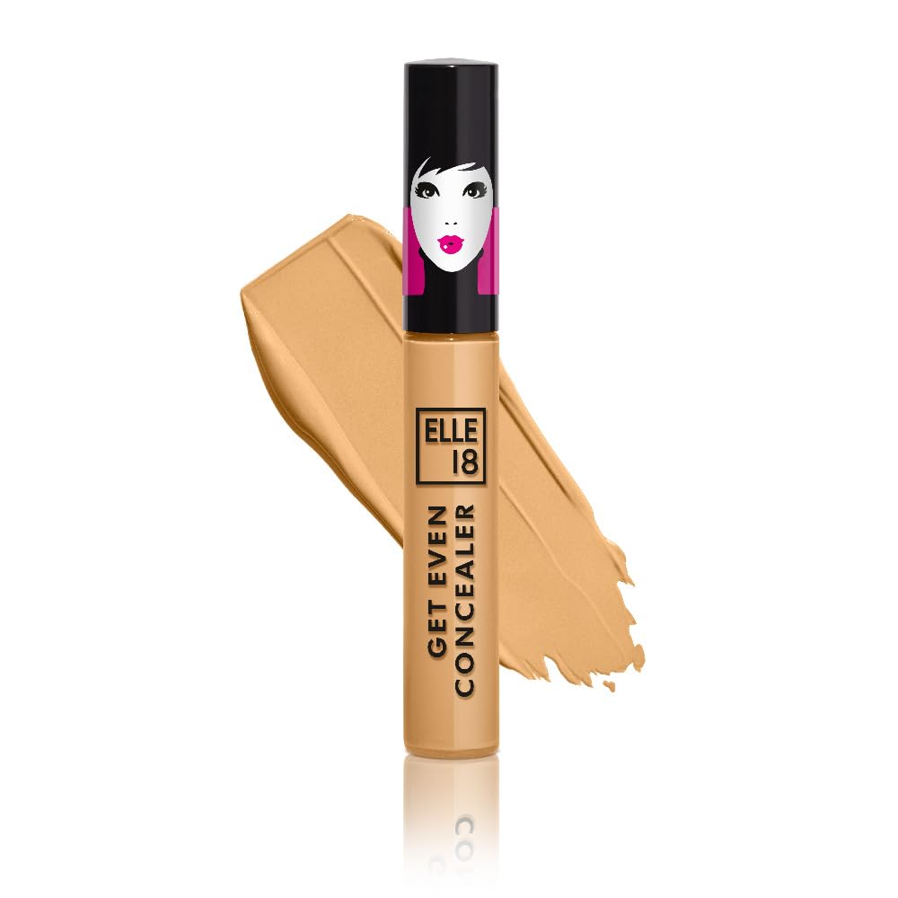 Elle18 Get Even Concealer, Marble, Buildable Coverage Concealer, Covers Dark Spots, Under-eye & Fine Lines, Crease Resistant, Infused with Niacinamide| 5.4ml