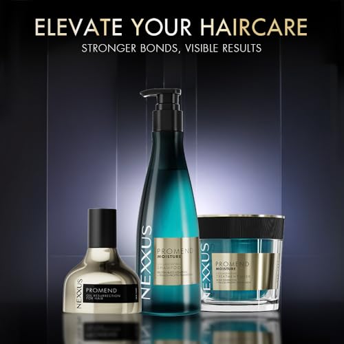 Nexxus Promend Moisture Collagenizing Shampoo For Dry Hair 250 ml | 2.3 X Smoother | 57% Less Frizz | Luxury White Rose Fragrance Profile