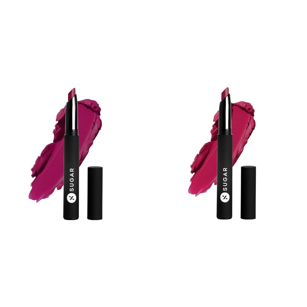SUGAR Cosmetics - Matte Attack - 08 Daft Pink & 01 Bold Play (Cardinal Pink) - 2 gms Matte Finish