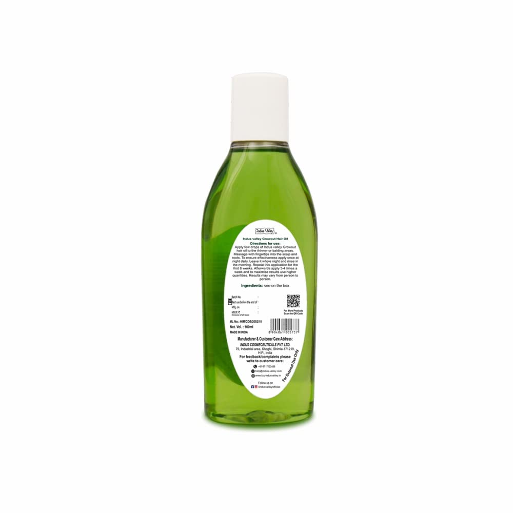 INDUS VALLEY Bio Organic Growout Hair Oil, 100 * 2=200ml