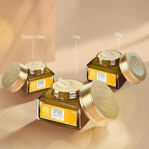 Forest Essentials Soundarya Radiance Day Cream with 24K Gold & SPF 30 | Hyaluronic Acid, Vitamin C & Bakuchiol | Anti Ageing Face Moisturiser for Glowing Skin | For Normal, Dry & Combination Skin