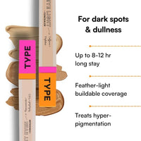 TYPE BEAUTY INC. Get Even Waterproof Concealer For Face Makeup with Vitamin C, Niacinamide & Bakuchiol | Reduces Dark Spots & Pigmentation | Crease Free | For Women & Men - Biscotti (20) | 8 ML