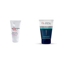 O3+ Whitening Face Cream SPF 30 Sunscreen for Skin Brightening & O3+ ALPHA MEN Acno D-TAN Scrub With Hyaluronic & Mint 50g
