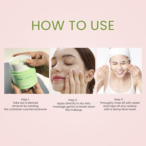 Shopaarel ALL-IN-ONE Balm Make Up Remover Cream, Cleansing Balm & Oil, Removes Excess Oil & Dirt, Remove Waterproof Makeup In One Wash, Deep Pore Cleansing, Face Makeup Remover-50 ML,Avocado