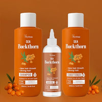 TryOnes Sea Buckthorn Hair Care Combo | Shampoo (250ml) + Conditioner (250ml) + Hair Oil (100ml) | Promotes New Hair Growth, Strengthens Hair | Paraben & Chemical-Free | For All Hair Types