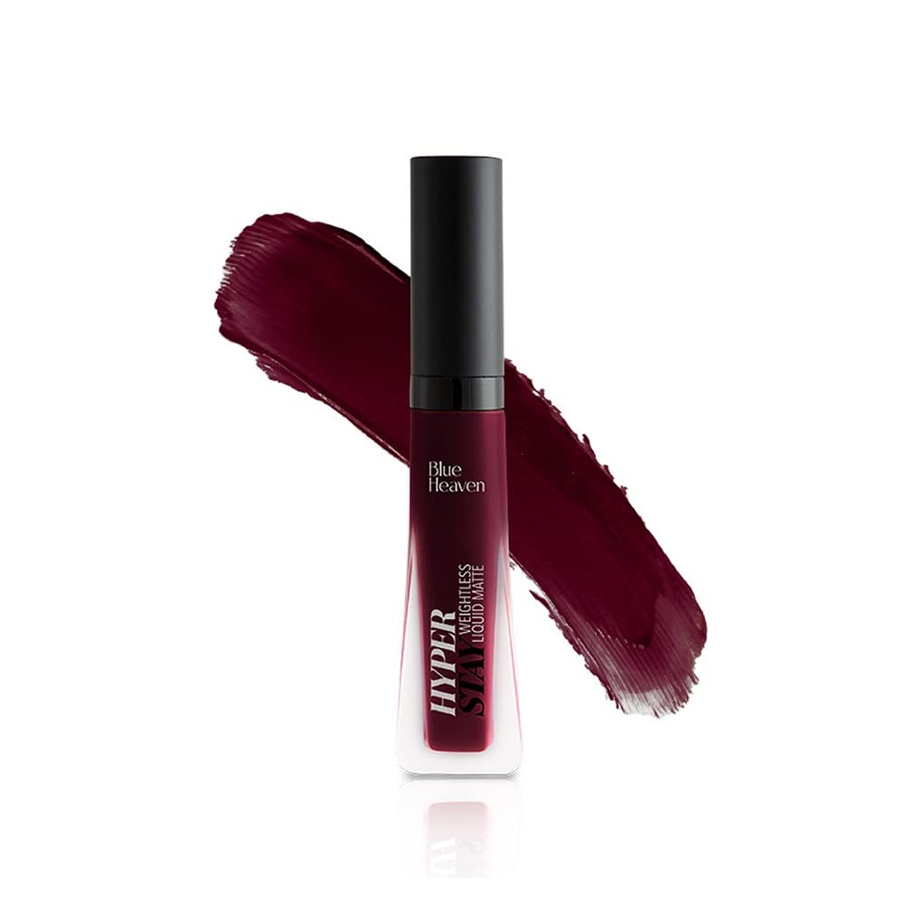 Blue Heaven Lash Twist Mascara, Black, 12 ml & Blue Heaven Hyperstay Weightless Liquid Matte| Lipstick For Women| Mystic Maroon-05, 6 ml