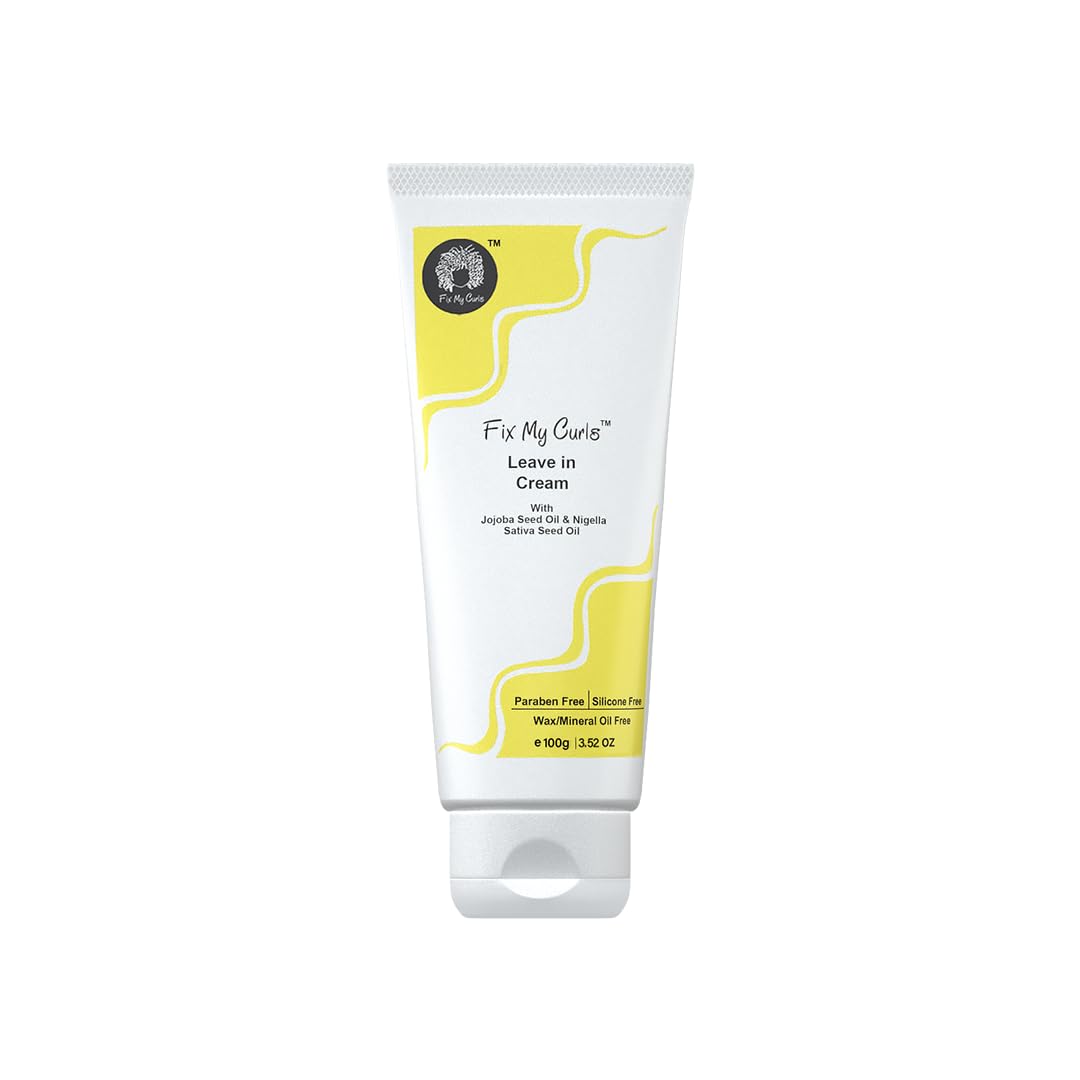 Fix My Curls Leave In Cream | Enriched with Jojoba Oil & Nigella Sativa Seed Oil| Curly And Wavy Hair Cruelty-Free Vegan Frizz Control Hydration
