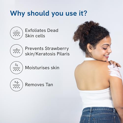 Be Bodywise 10% Lactic AHA Exfoliating Body Scrub For Tan Removal & Soft-Smooth Skin | For Women | De-Tan Bathing Scrub with Centella Water & Aloe Vera, Removes Dirt & Dead Skin from Neck, Knees, Elbows & Arms