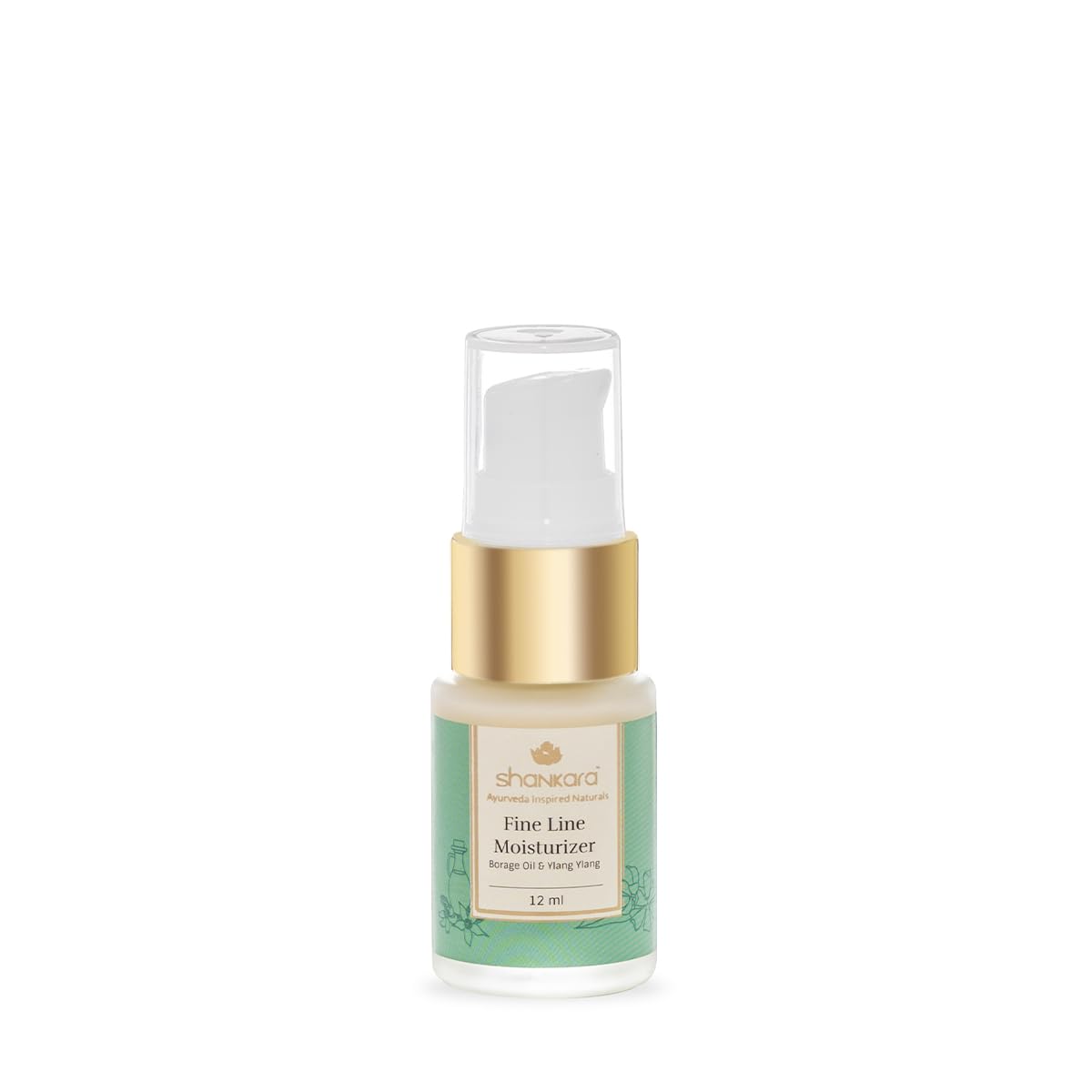 Shankara Fine Line Moisturizer With Borage Oil and Ylang Ylang - Natural Advanced Antioxidant Cream for Combination and Sensitive Skin with Ayurvedic Extracts, Anti-Aging & Deep Moisturizing - 12ml