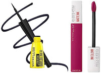 Maybelline New York Colossal Bold Eyeliner, Black, 3g & Maybelline New York Super Stay Matte Ink Liquid Lipstick, 120 Artist, 5g