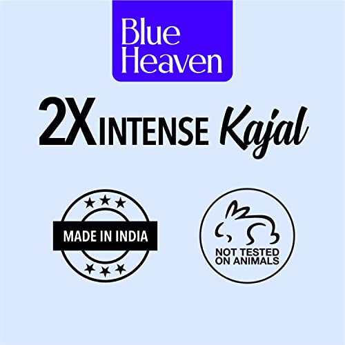 Blue Heaven 2x Intense Kajal Pencil - True Blue, Matte Finish, Waterproof and Smudge Proof Kajal, 0.30gm (Pack of 2)