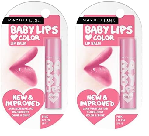 Maybelline New York Baby Lips Loves Color Lip Balm Sun Protection with SPF 20, Long-Lasting Hydration Formula for 16 Hours, Lip Balm Features Unique Lip Renew Formula - Pink Lolita|4gm (Pack of 2)