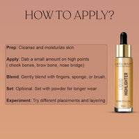 Lakyou Beauty Born to Glow Liquid Highlighter | Gold | 30ml | Radiant Luminous Finish | Buildable & Long-Lasting