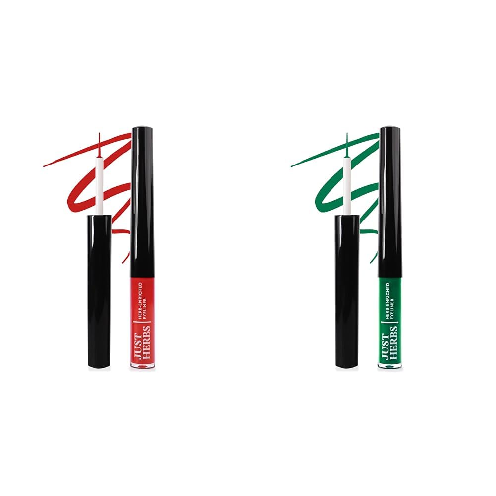 Just Herbs Gel Eyeliner Waterproof And Smudge Proof & Eyeliner Waterproof And Smudge Proof Combo, Multicolor, Matte Finish