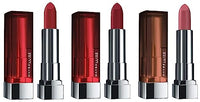 Maybelline New York Color Sensational Creamy Matte, Rich Ruby, Divine Wine and Touch of Spice Lipstick